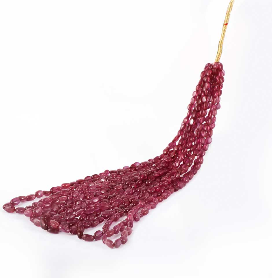 Bangkok Oval Ruby Beads