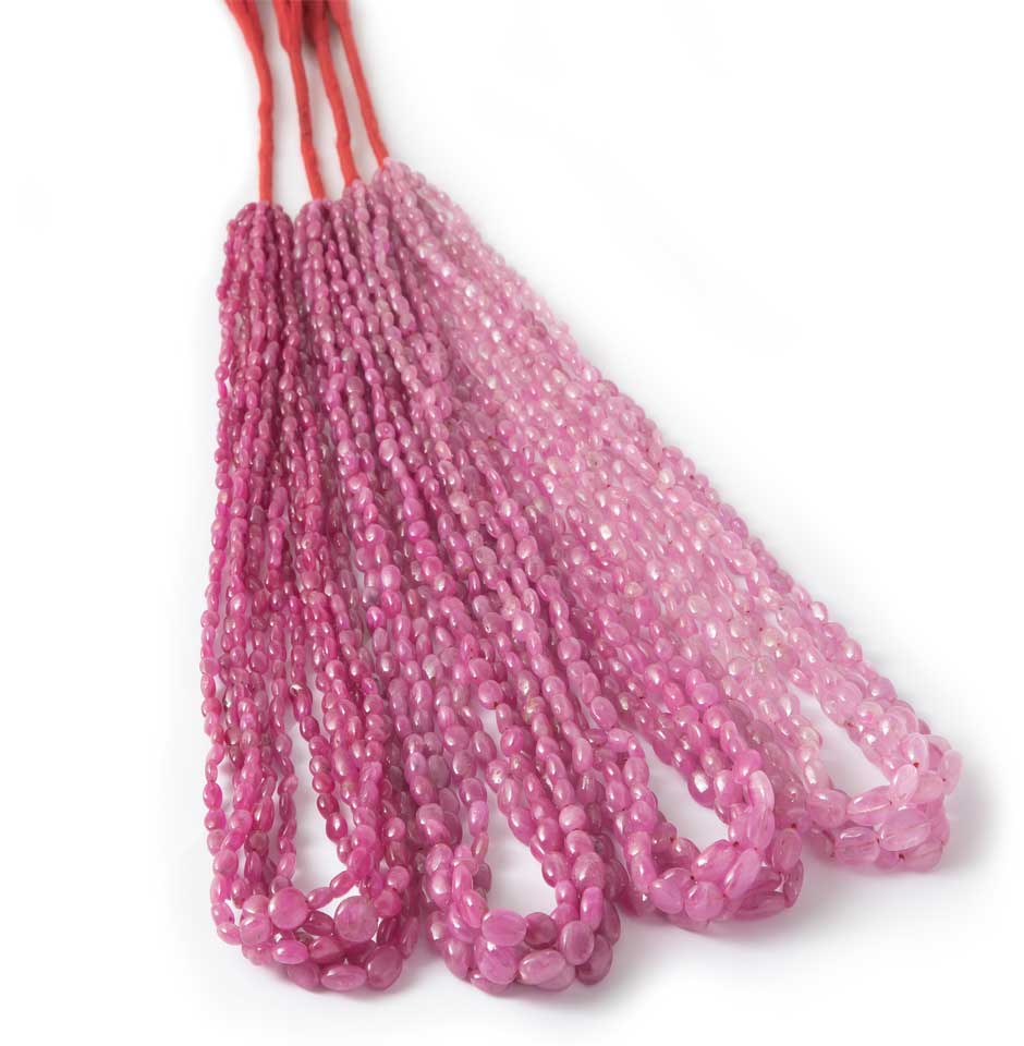 Burma Oval Ruby Beads