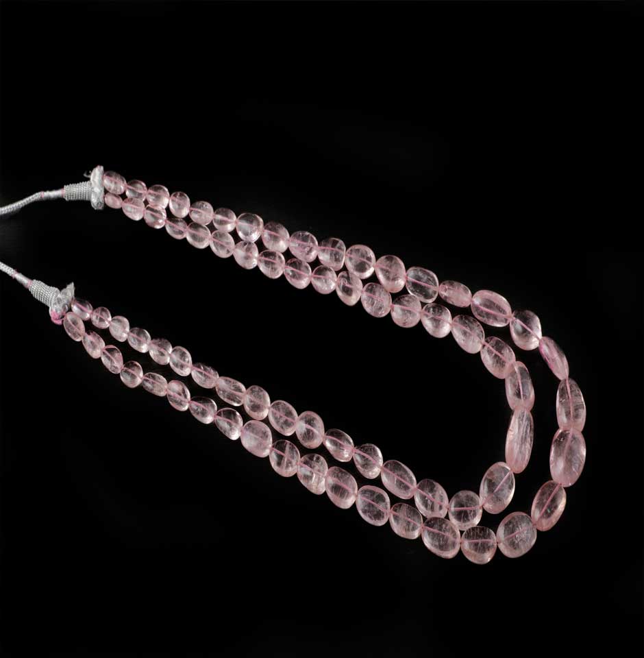 Fine Morganite Tumble Beads Necklace
