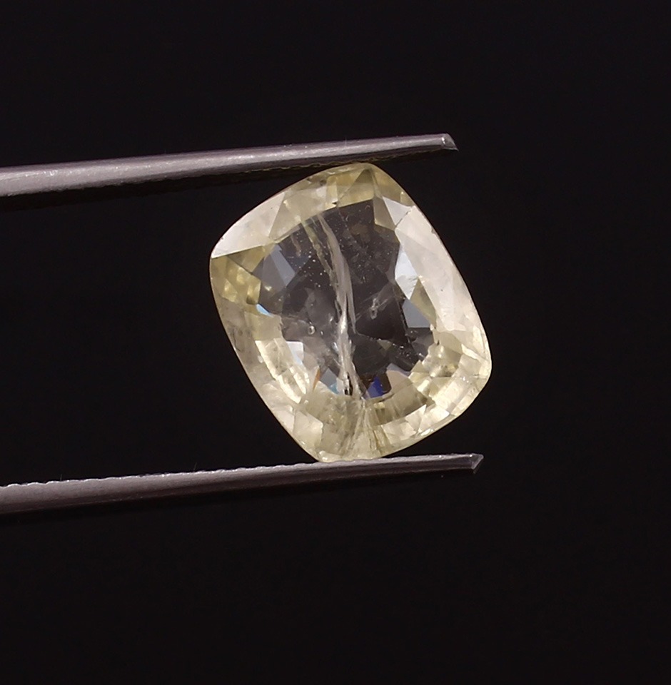 Natural Yellow Sapphire Faceted Cushion Shape Gemstone