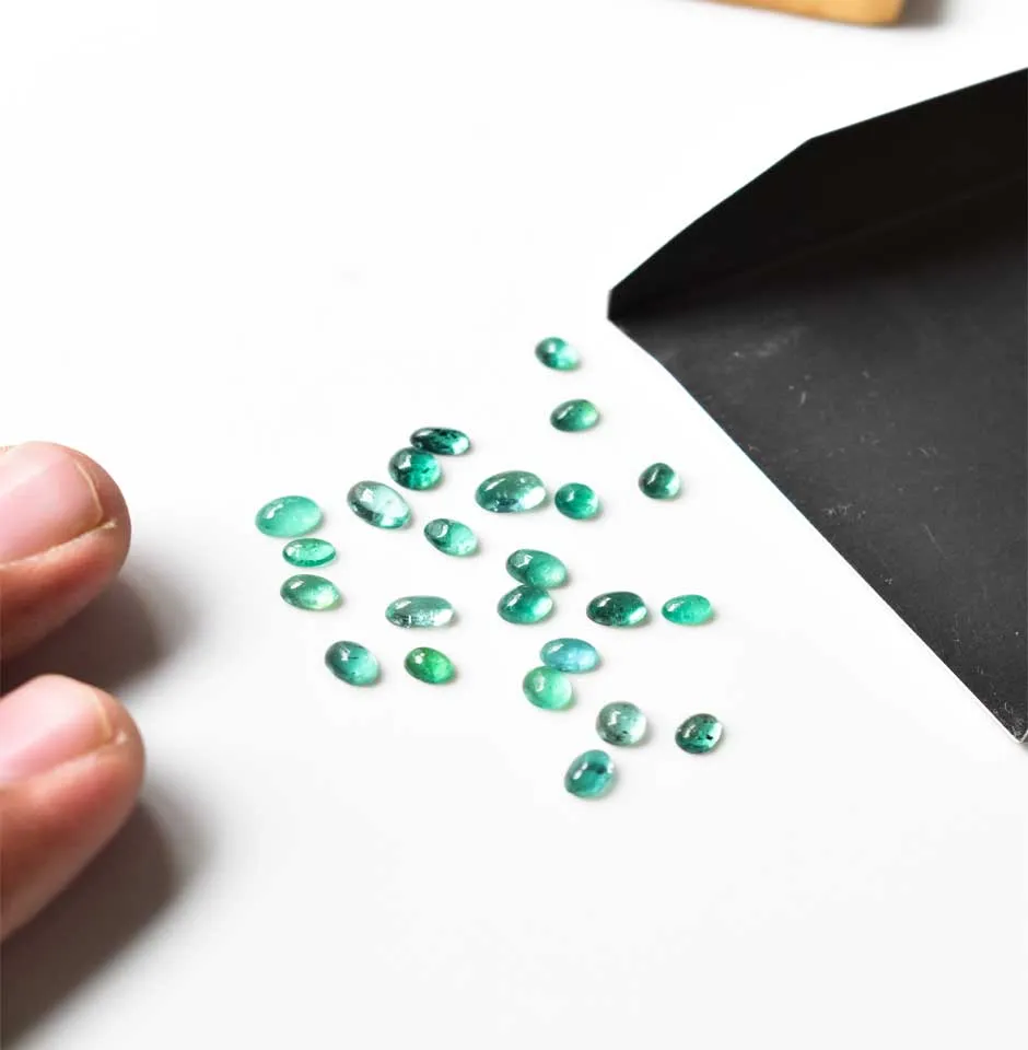 Mini Oval Emerald Cabochon