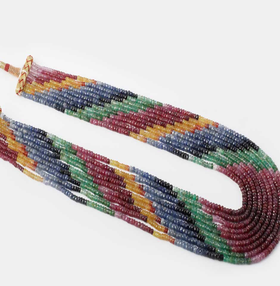 Rainbow Precious Gemstone Necklace