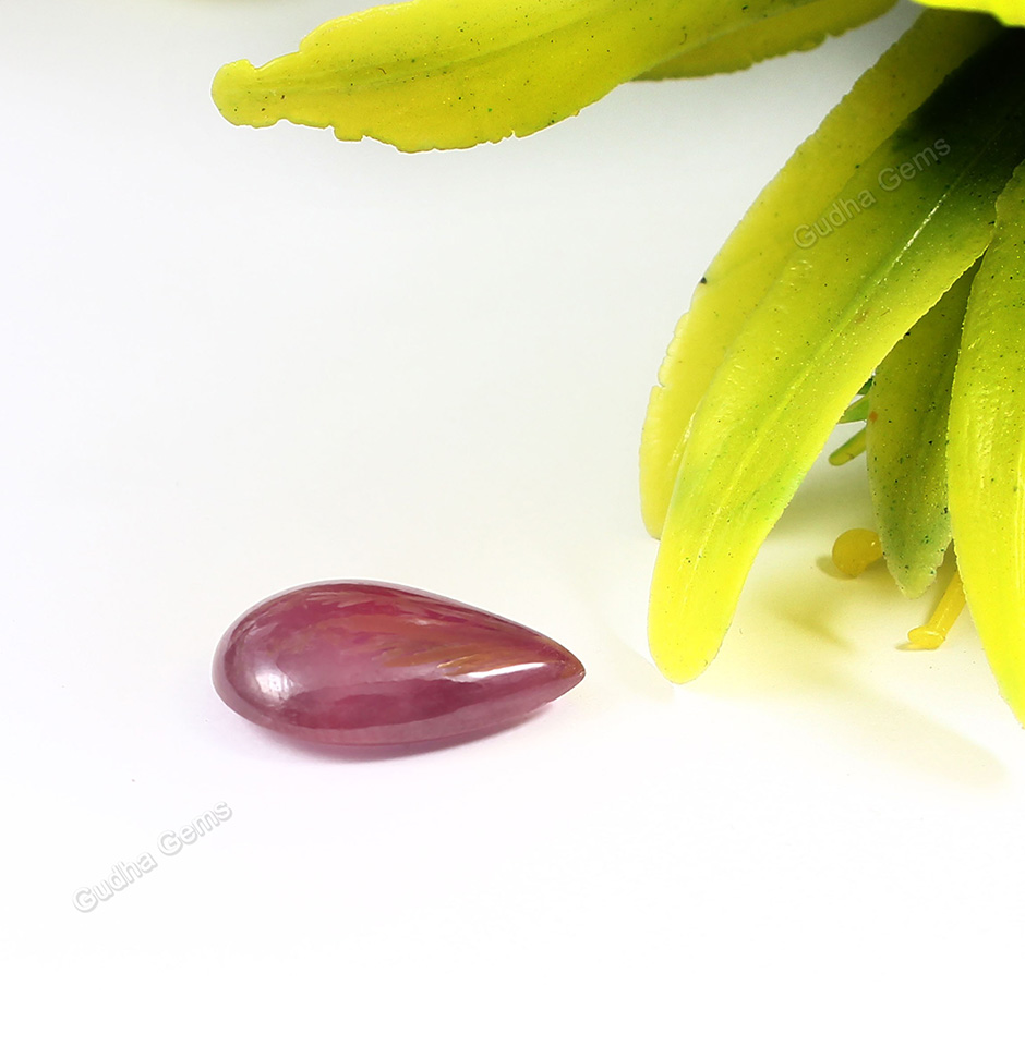 Ruby Gemstone Pear Shaped Cabochon